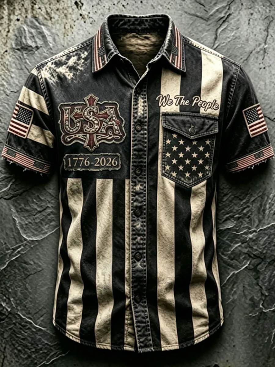 Men'S Anniversary National Faith Print Shirt