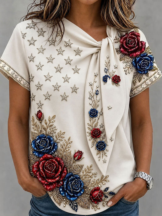 Women's Floral Print Casual T-Shirt