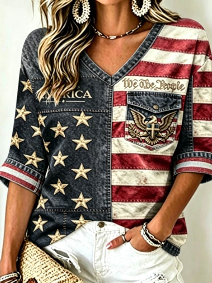 Women's Anniversary National Faith Print Shirt