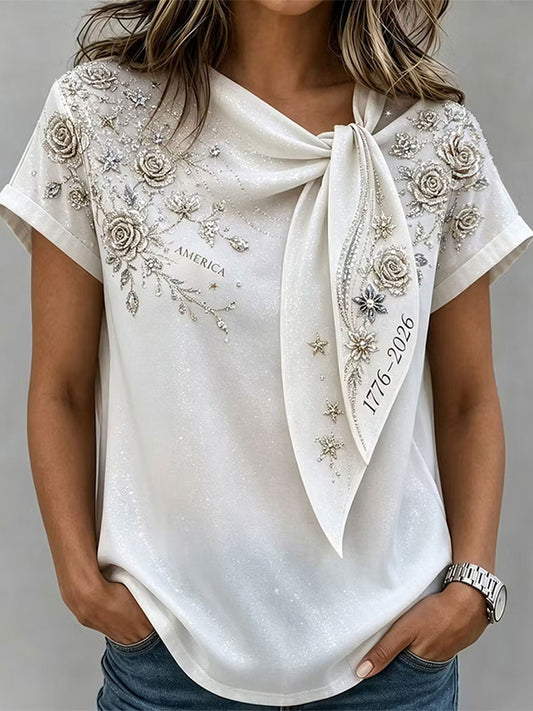 Women's Floral Print Casual T-Shirt
