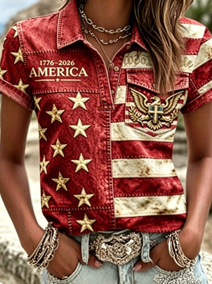 Women's Anniversary National Faith Print Shirt