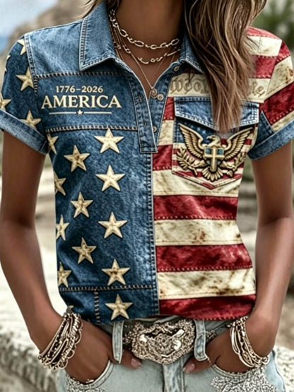 Women's Anniversary National Faith Print Shirt