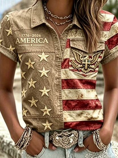 Women's Anniversary National Faith Print Shirt