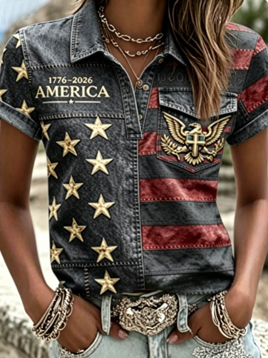 Women's Anniversary National Faith Print Shirt