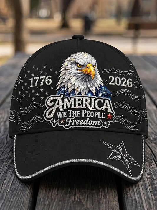 Unisex Independence Day Bald Eagle Print Patriotic Hat