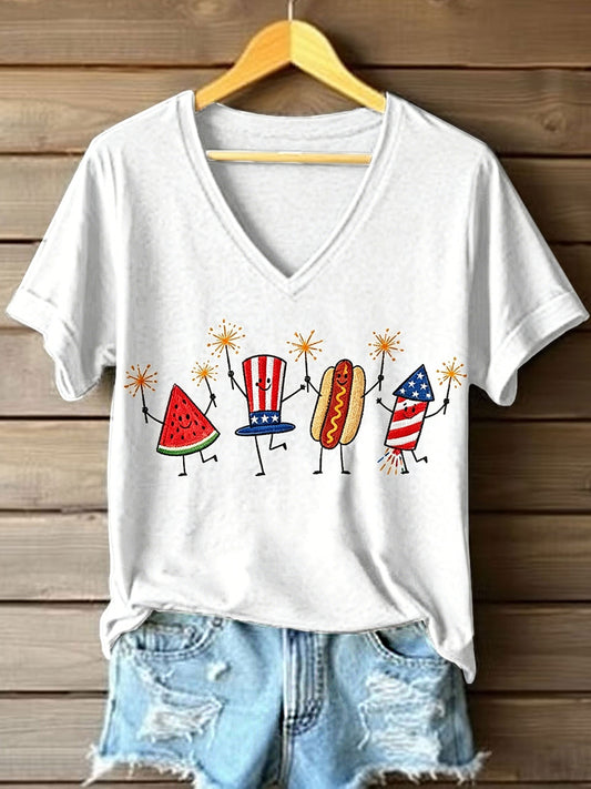 Women's Independence Day V-Neck T-Shirt