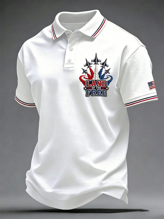 Men's 'Land Of The Free' Printed Casual T-Shirt
