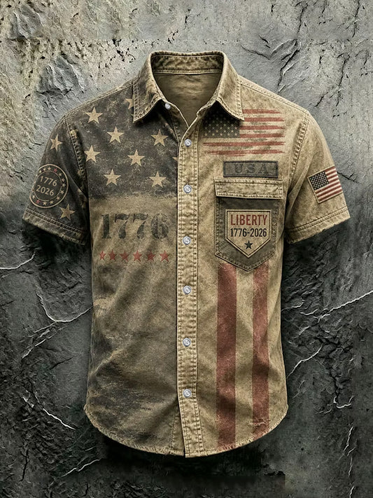 Men's Independence Day Print Casual Shirt