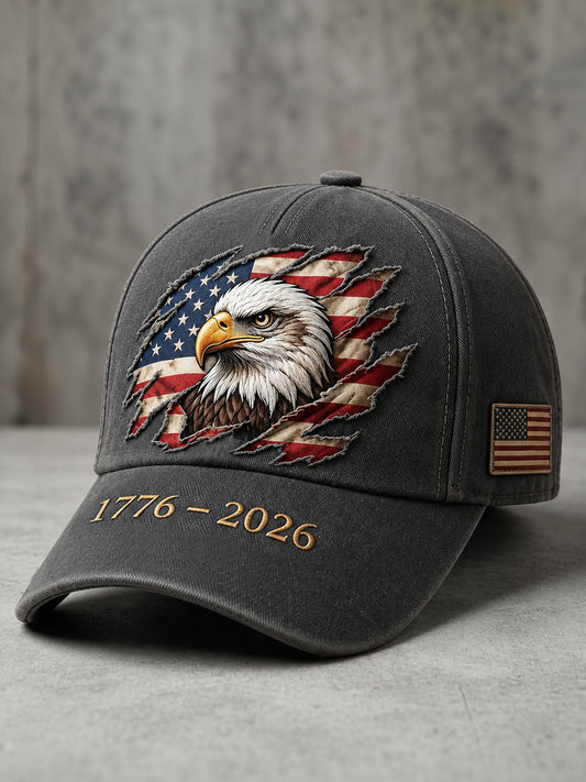Unisex Independence Day Bald Eagle Print Patriotic Hat
