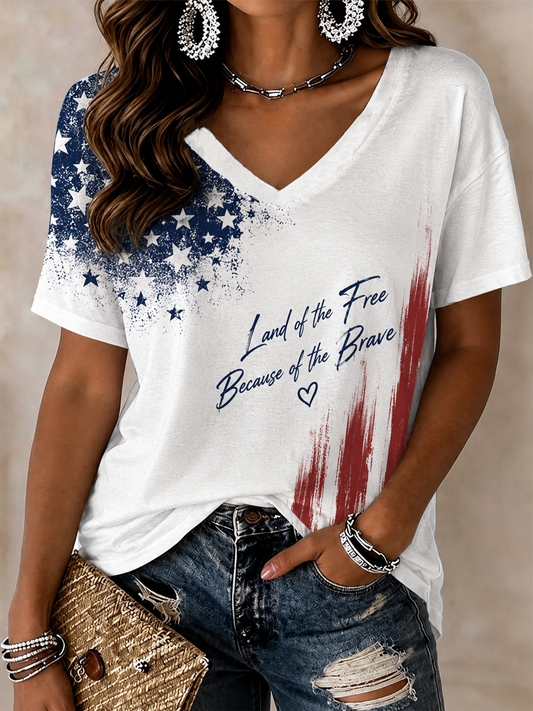 Women's America Printed short-sleeved T-shirt