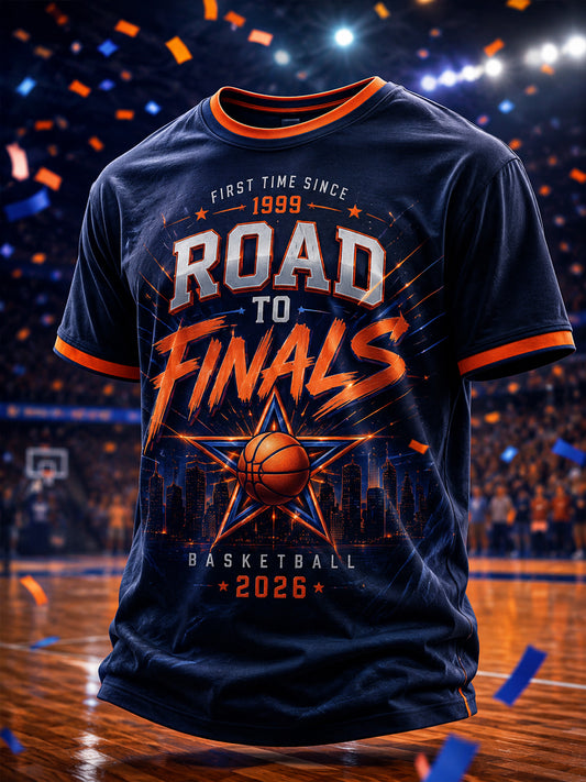 Men's Classic Basketball Fan Graphic Print T-shirt
