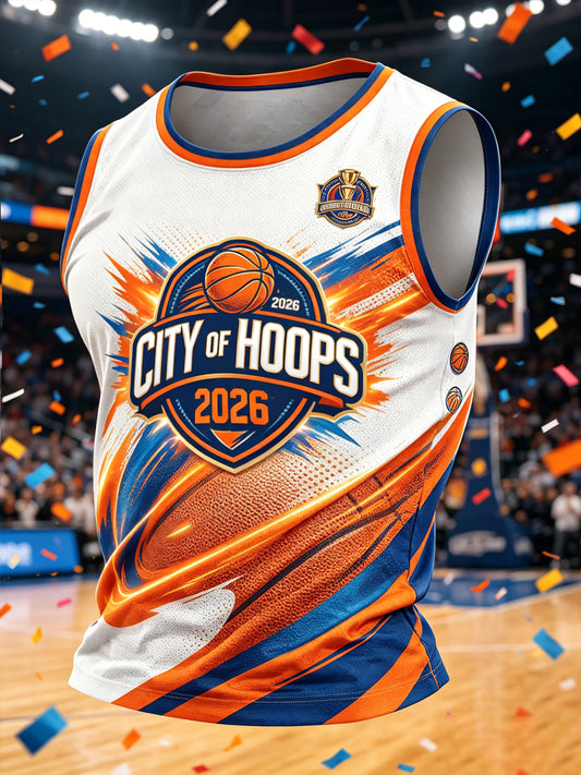 Men's Classic Basketball Fan Graphic Print Vest Top