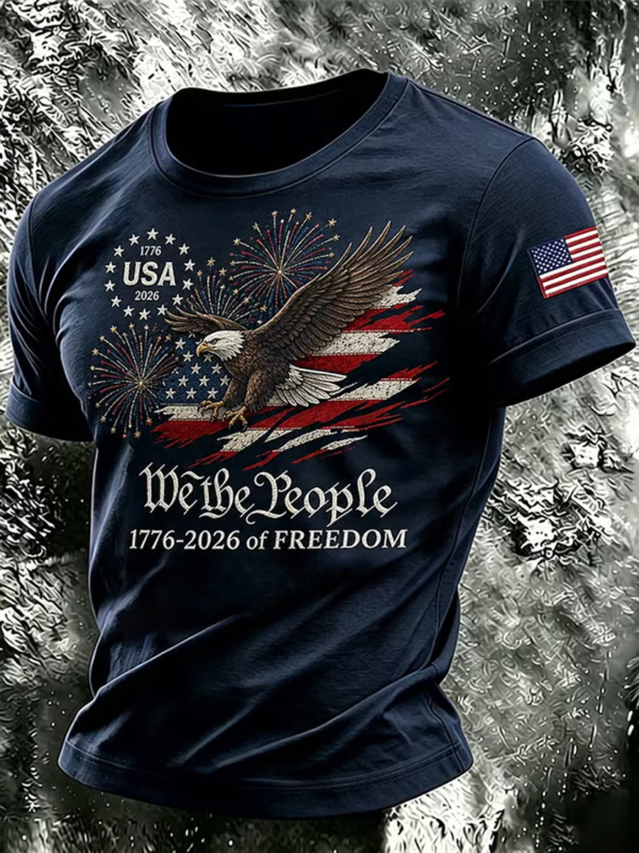 Men's USA Printed short sleeves t-shirt