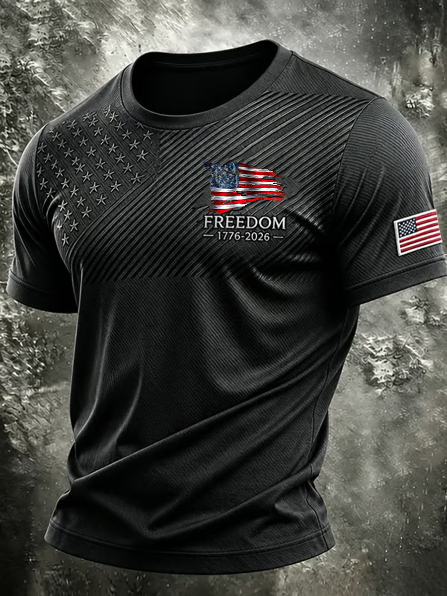 Men's USA Printed short sleeves t-shirt