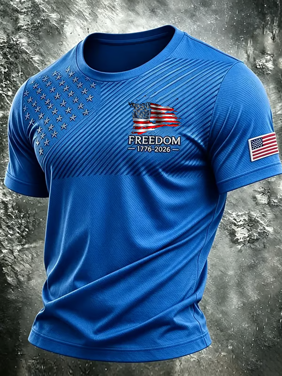 Men's USA Printed short sleeves t-shirt