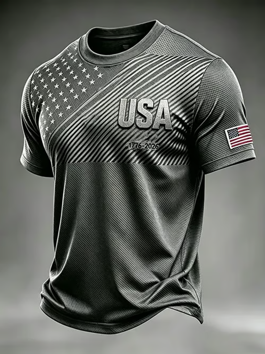 Men's  USA Printed short sleeves t-shirt