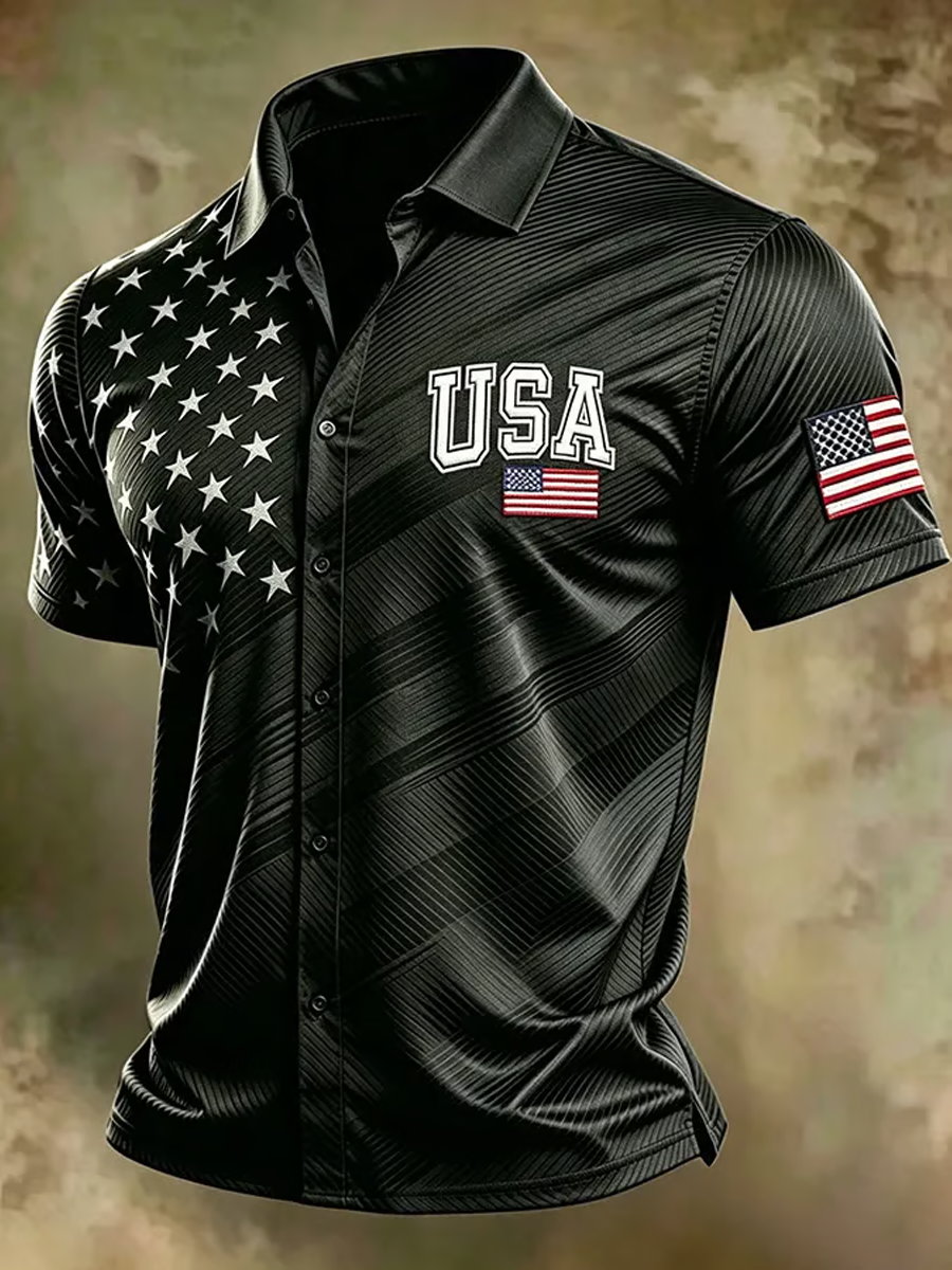 Men's USA Printed Short Sleeve Shirt