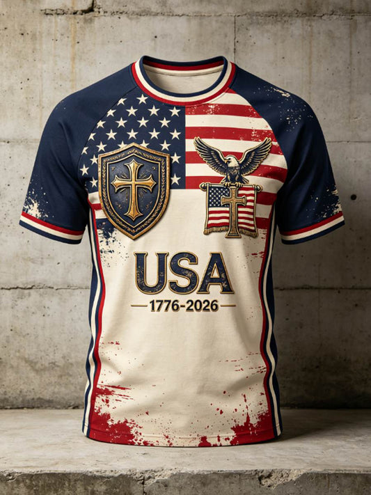 Men's USA 1776-2026 Independence Day FAITH Tee