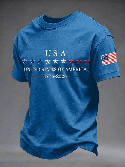 Men's Independence Day Graphic Casual Patriotic Tee