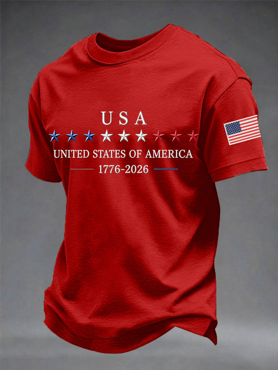 Men's Independence Day Graphic Casual Patriotic Tee