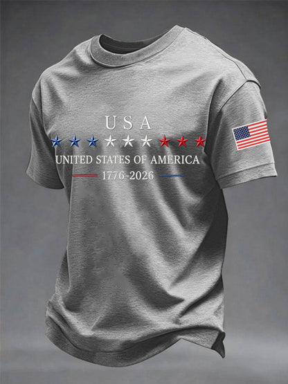 Men's Independence Day Graphic Casual Patriotic Tee