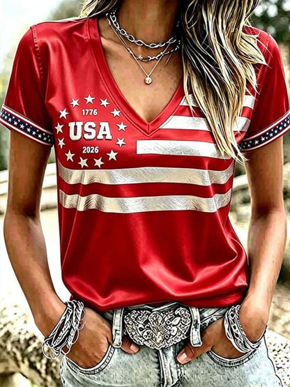 Women's USA 1776-2026 Short-sleeved T-shirt