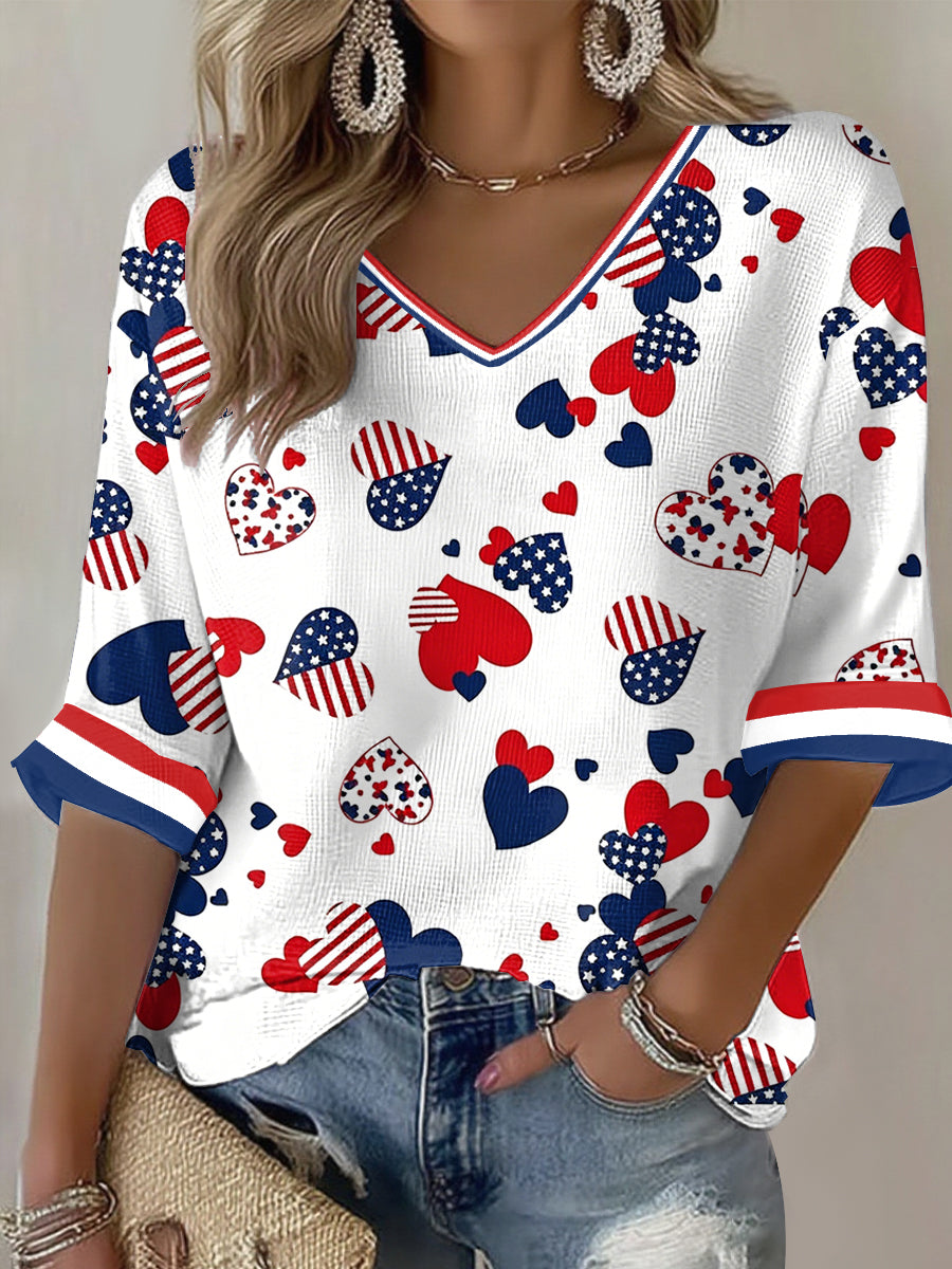 Women's America Print Casual T-shirt