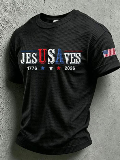 Men's Jes USA ves Waffle Short Sleeve