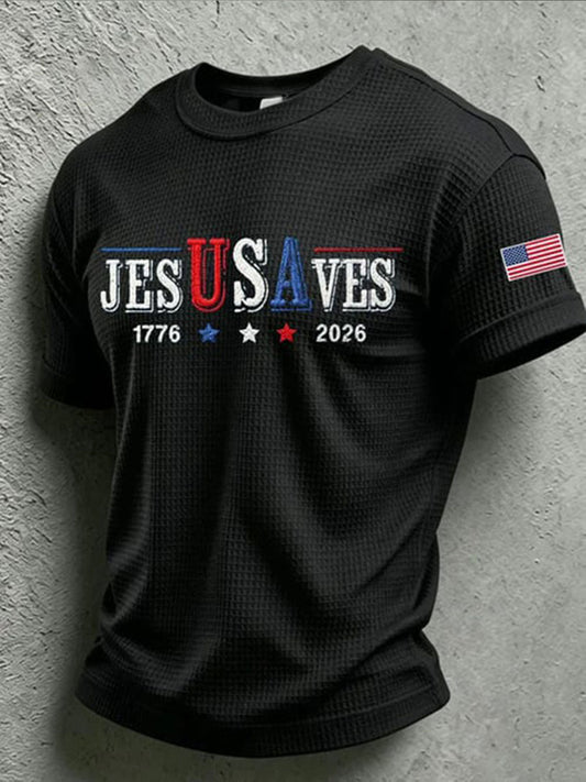 Men's Jes USA ves Waffle Short Sleeve