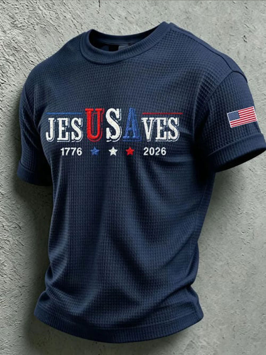 Men's Jes USA ves Waffle Short Sleeve