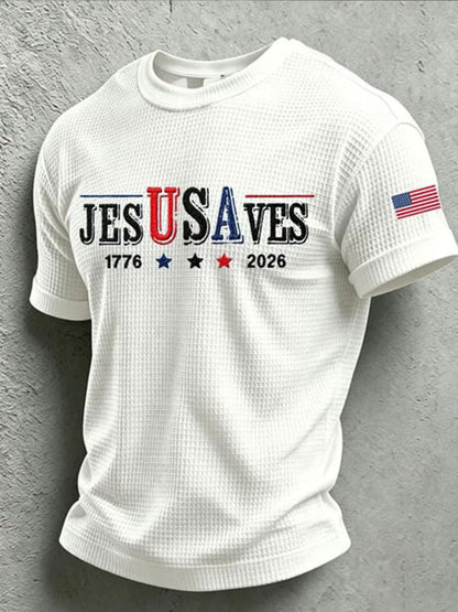 Men's Jes USA ves Waffle Short Sleeve