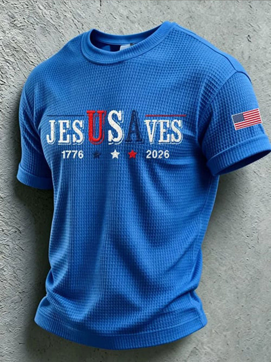 Men's Jes USA ves Waffle Short Sleeve