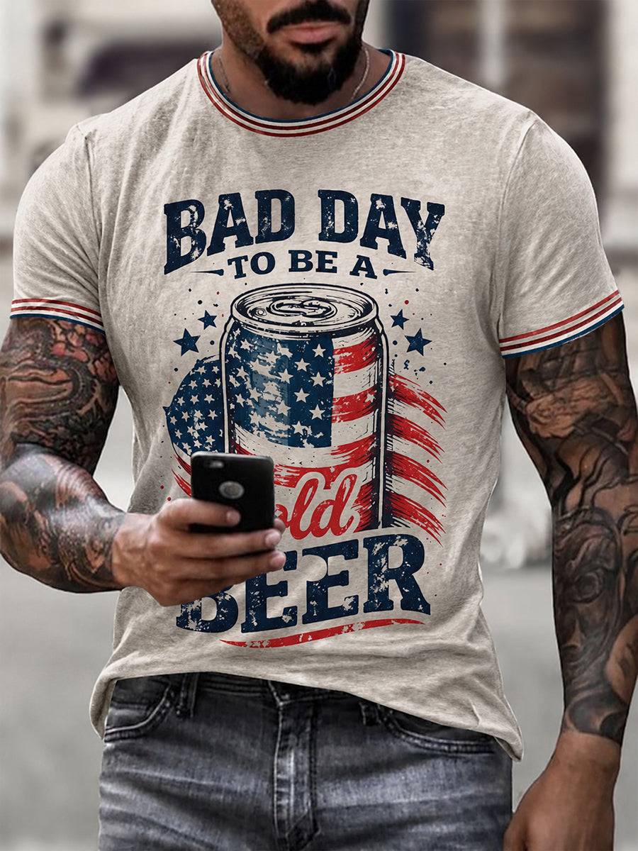Men's 4th of July Funny Beer T-shirt