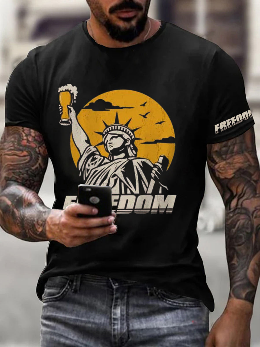 Men's 4th of July Funny Beer T-shirt