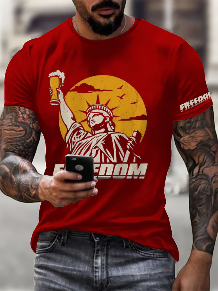 Men's 4th of July Funny Beer T-shirt