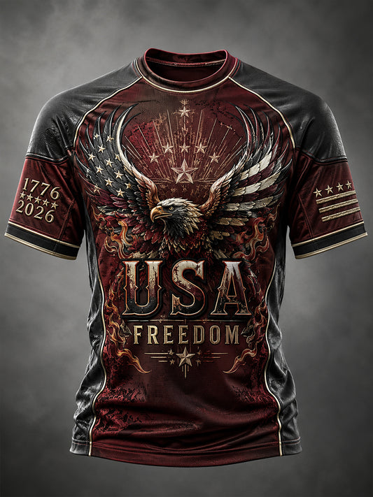 Men's USA Independence Day Patriotic Commemoration Short Sleeve Shirt