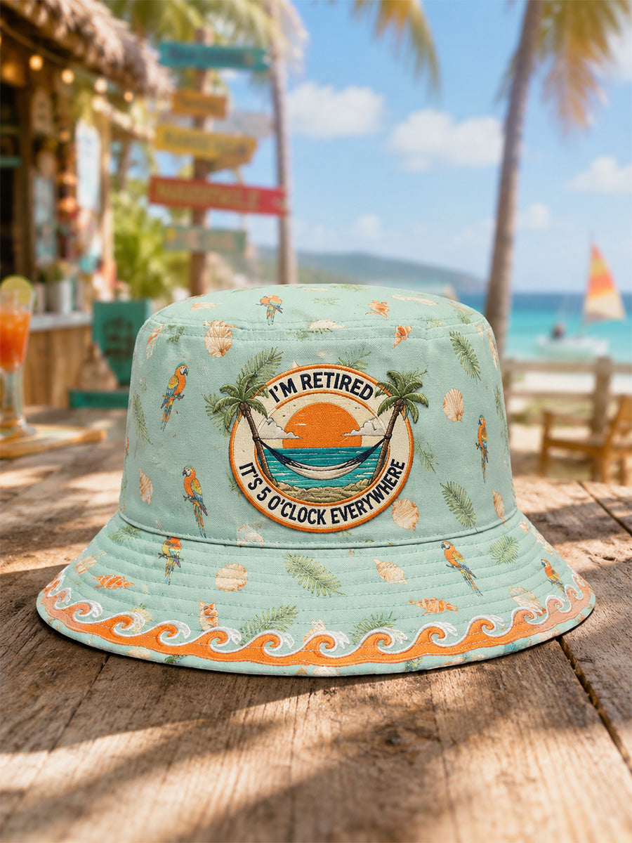 Unisex I'm Retired It's 5 O'clock Everywhere Parrot Print Casual Hat