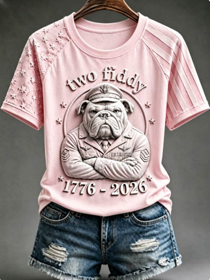 Women's round neck short sleeve T-shirt