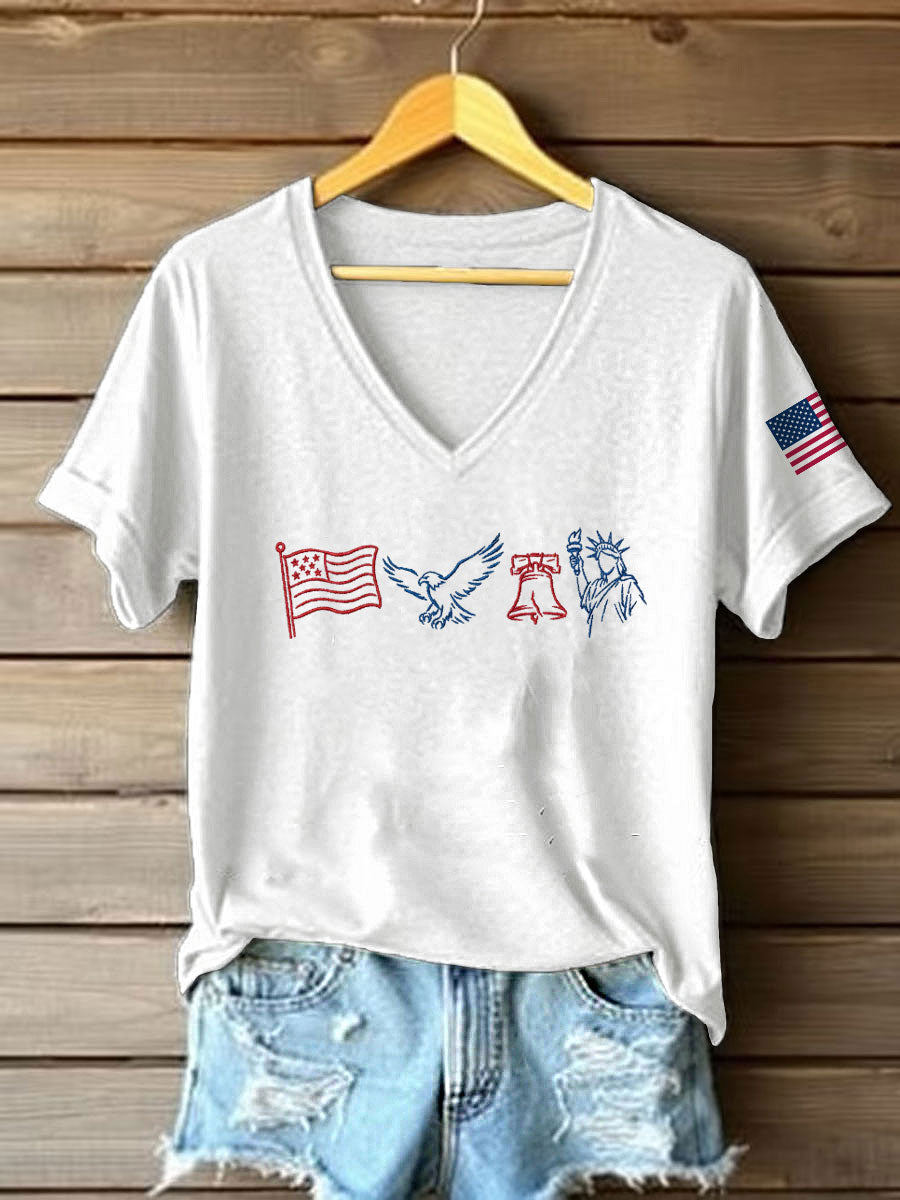 Women's USA 1776-2026 Printed Casual T-Shirt