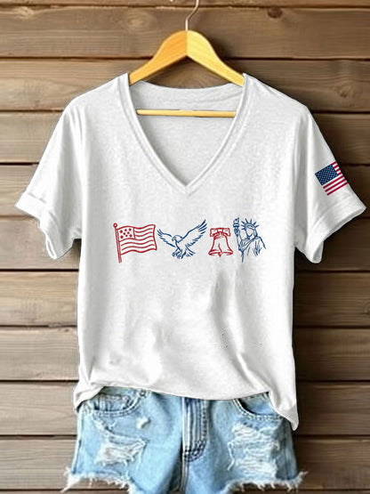 Women's USA 1776-2026 Printed Casual T-Shirt
