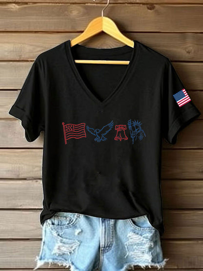Women's USA 1776-2026 Printed Casual T-Shirt