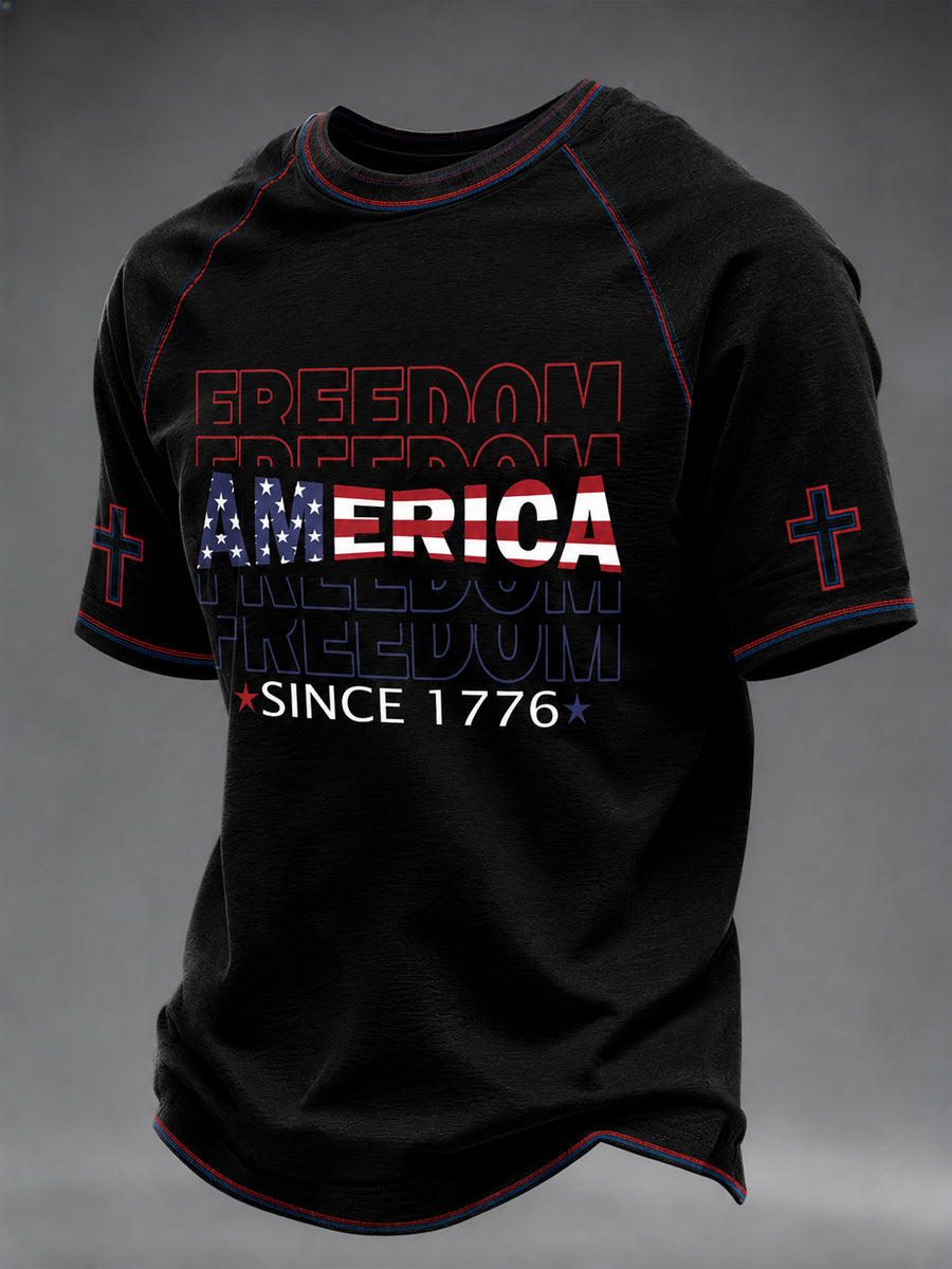 Men's America Printed Casual short sleeves t-shirt