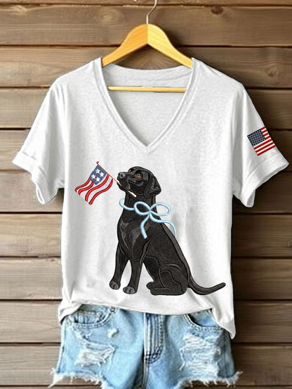 Women's Labrador Print Casual T-Shirt