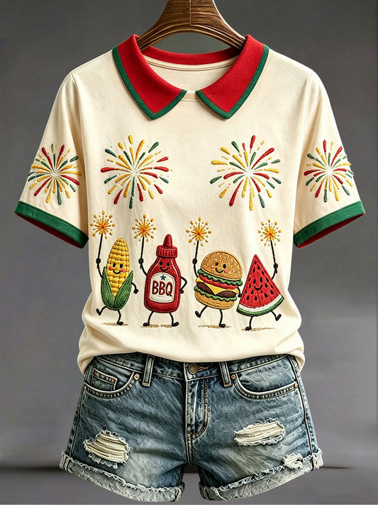 Women's patriotic foods tops
