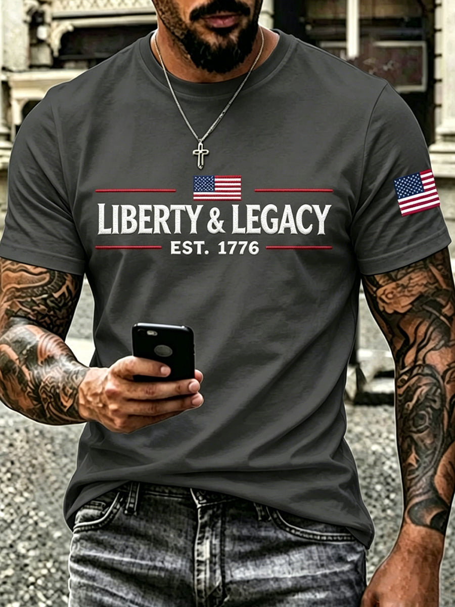 Men's Patriotic Independence Day Graphic Casual Short-Sleeve T-Shirt