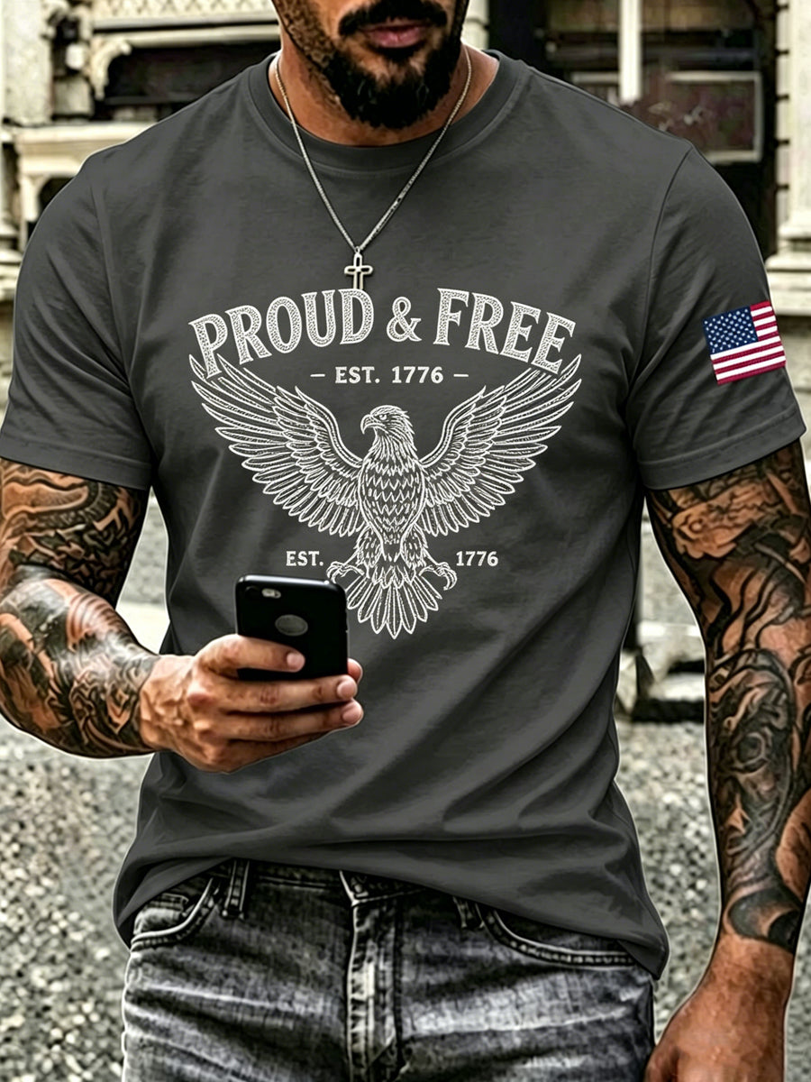 Men's Patriotic Independence Day Graphic Casual Short-Sleeve T-Shirt