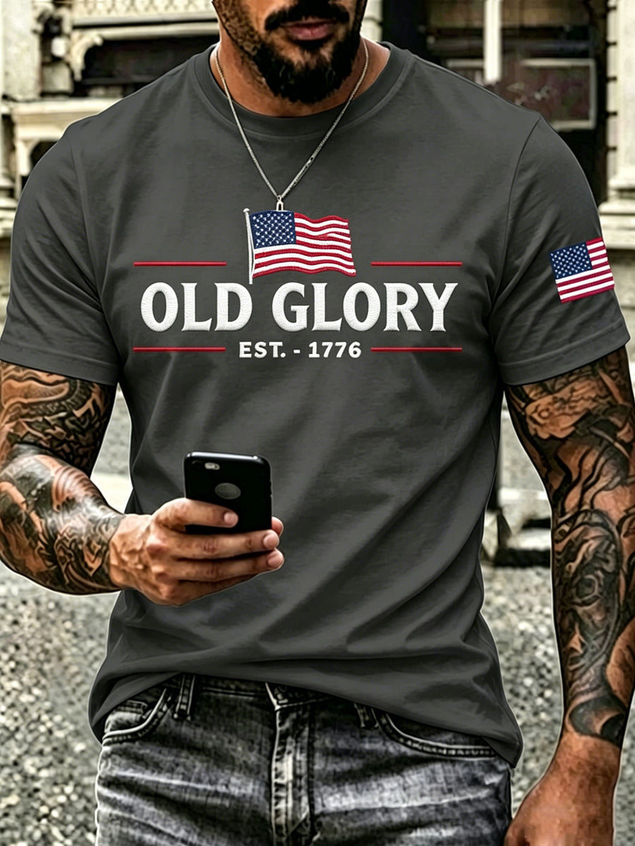 Men's Patriotic Independence Day Graphic Casual Short-Sleeve T-Shirt