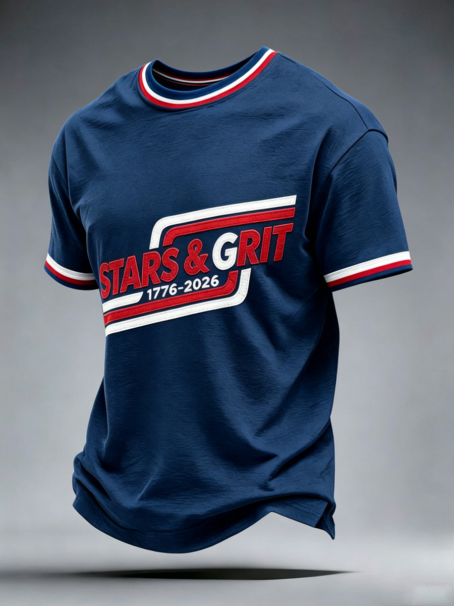 Men’s Independence Day Patriotic Memorial Printed Casual T-Shirt