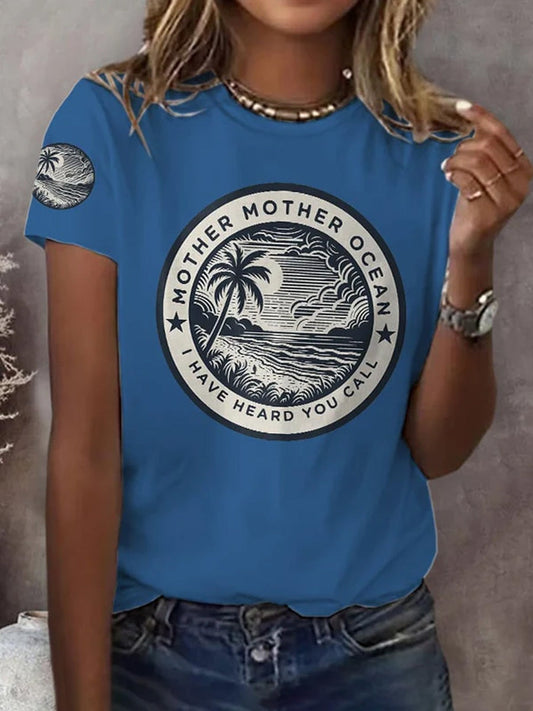 Women's Mother Mother Ocean I Have Heard You Call Print Casual Tee