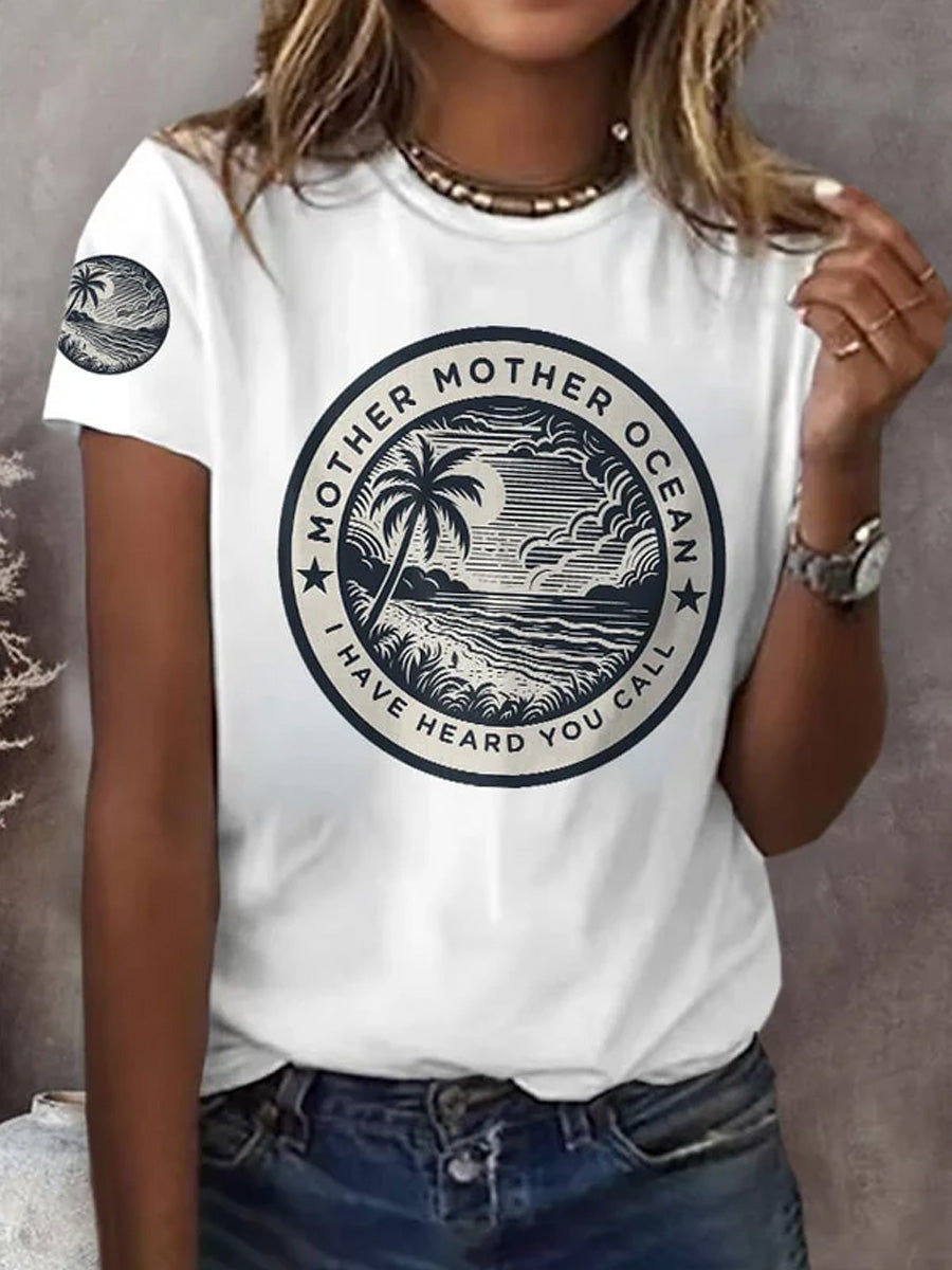 Women's Mother Mother Ocean I Have Heard You Call Print Casual Tee
